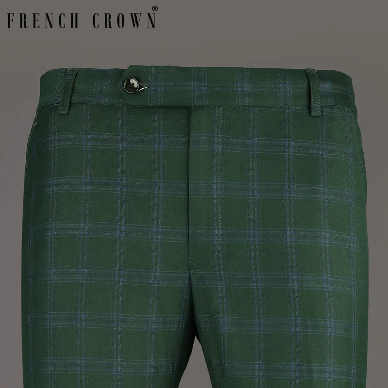 Everglade Green Plaid Wool Rich Pant