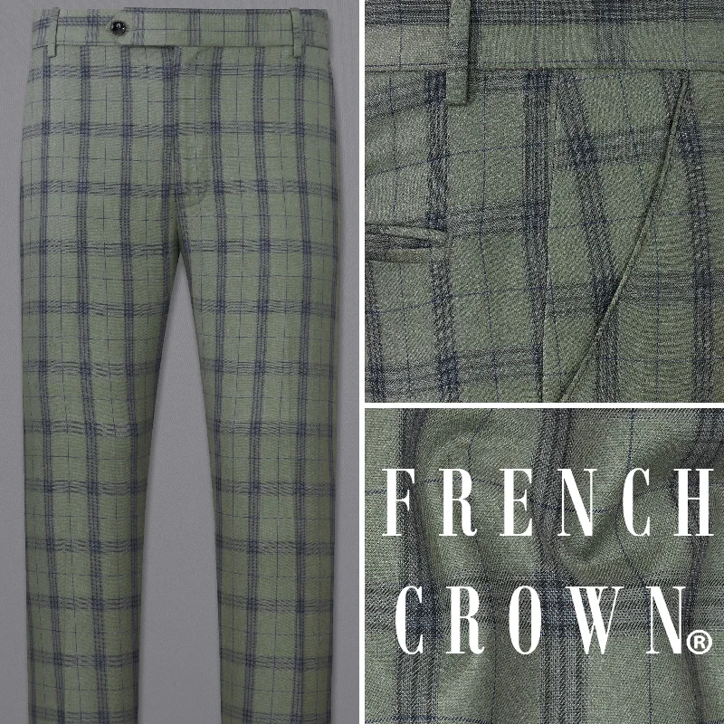 Limed Green and Martinique Blue Plaid Pant