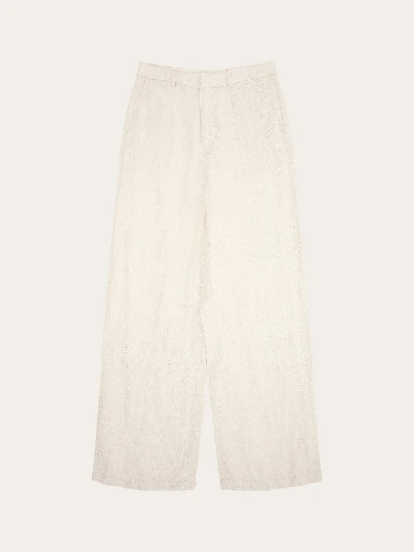 POSEY natural linen pants - Light feather gray