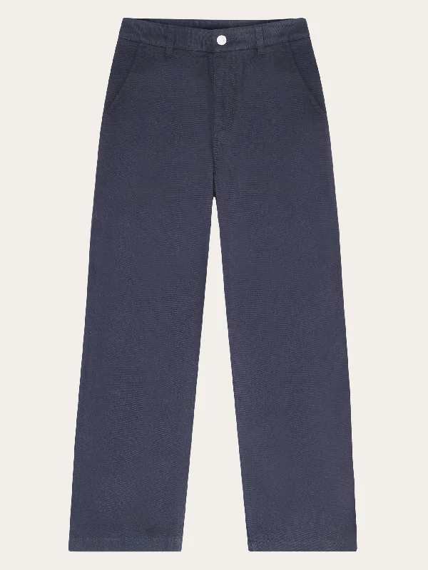 POSEY wide mid-rise twill pant - GOTS/Vegan - Night Sky