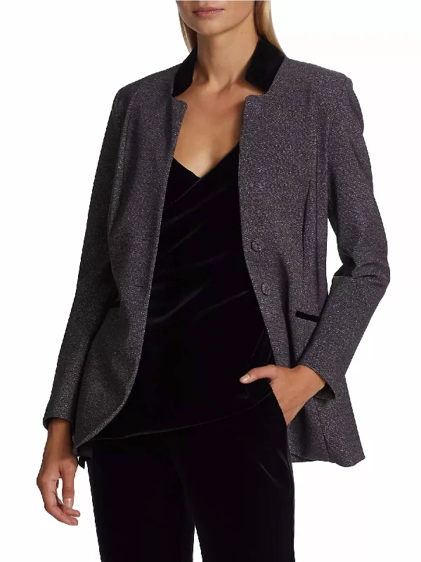 La Petite Robe Collar Blazer In Moray Chocolate