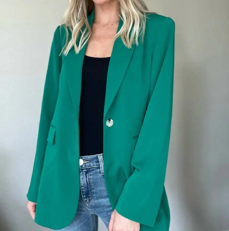 Paris Boyfriend Blazer In Jade