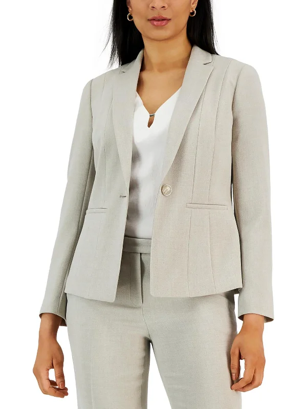 Petites Womens Suit Separate Career One-Button Blazer