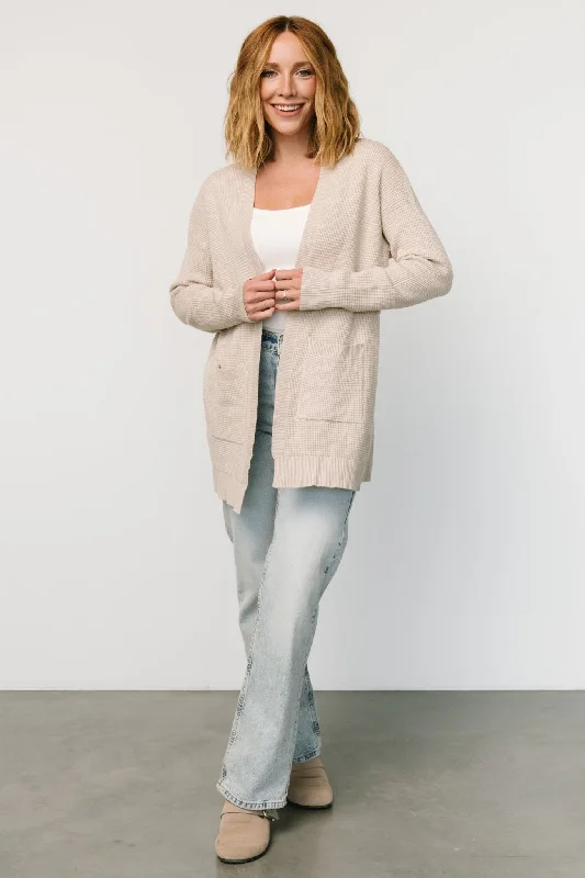 Portsmouth Waffle Cardigan | Oatmeal