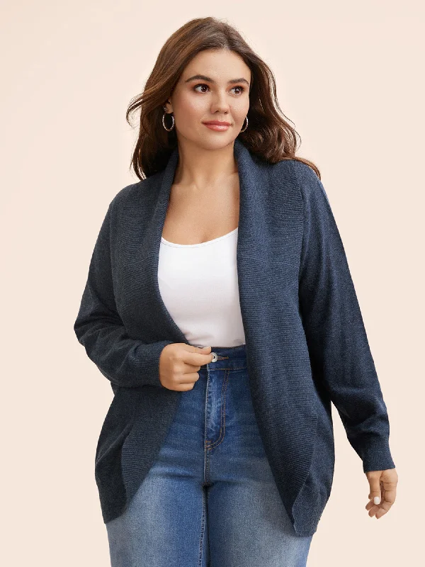 Supersoft Essentials Textured Lapel Collar Cardigan