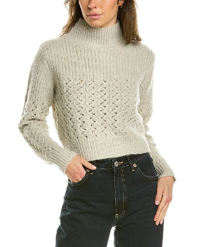 Rebecca Taylor Chainette Turtleneck Wool & Alpaca-Blend Sweater