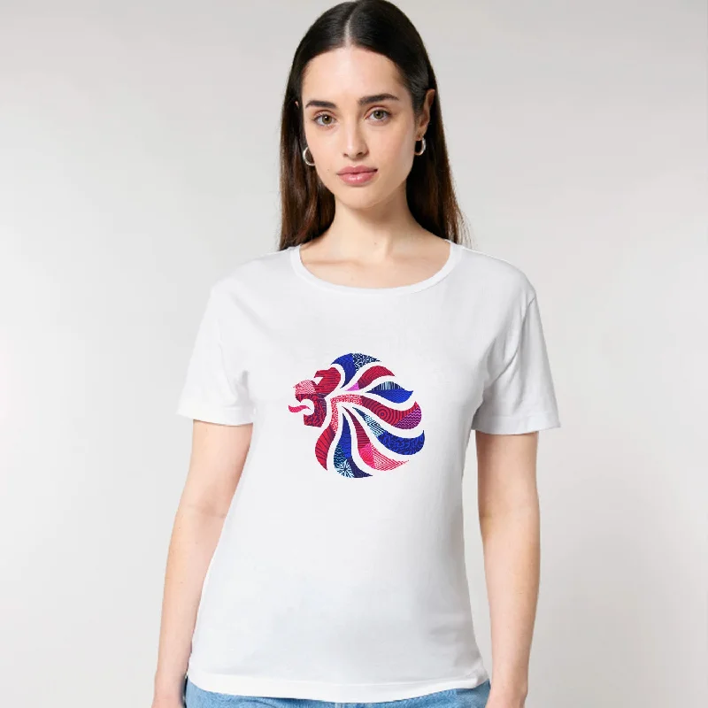 Team GB Abstract Lion Women's T-Shirt White