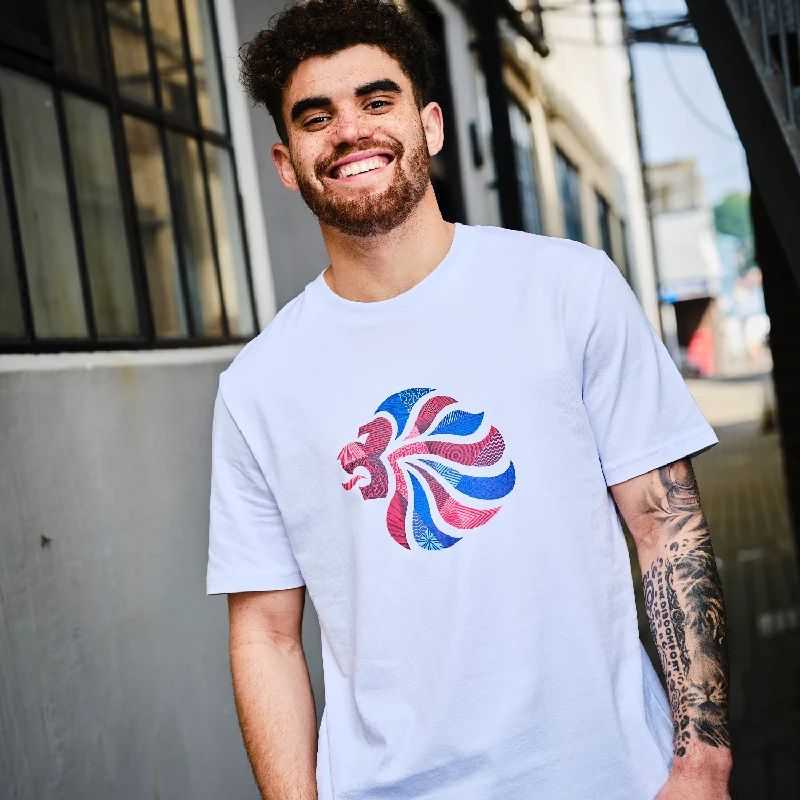 Team GB Abstract Lion T-shirt White