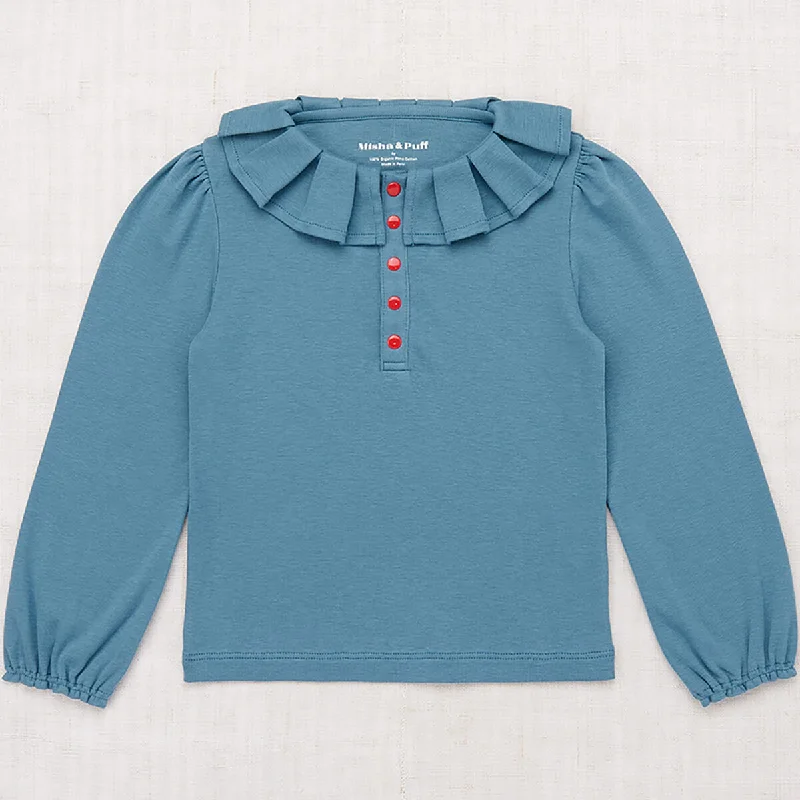 Ulla Top in Blue Smoke by Misha & Puff - Last Ones In Stock - 4-6 Years