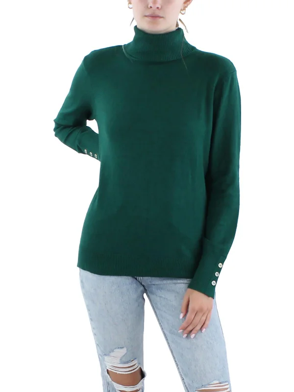 Womens Ribbed Pullover Turtleneck Sweater