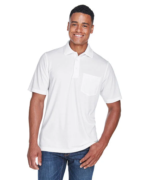 88181P - Core 365 Mens Origin Performance Piqué Polo with Pocket | White