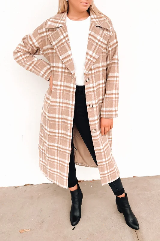 Aiden Coat Tan Check