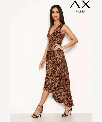 Animal Print Frill Dress