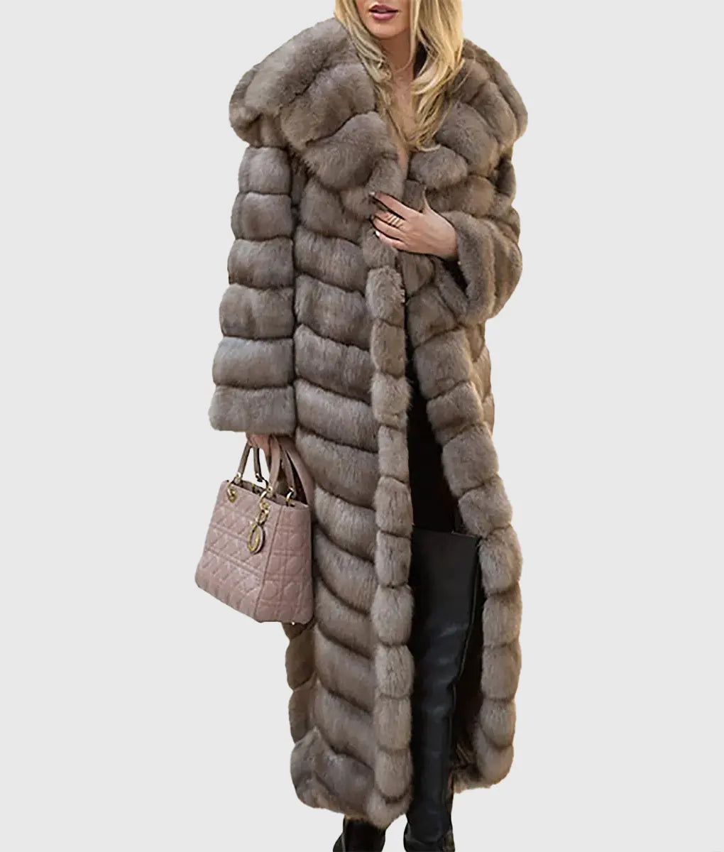 Auriale Women Brown Long Sable Fur Coat