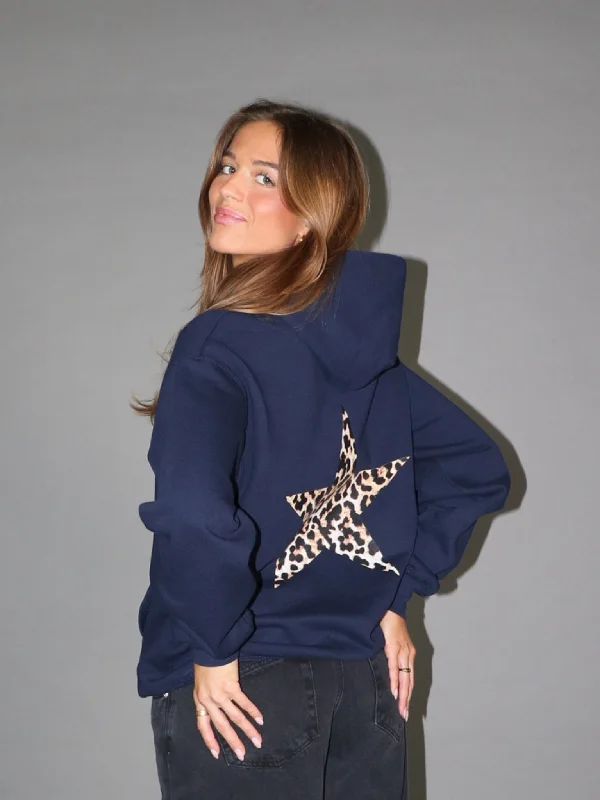 BROWN LEOSTAR HOODIE (rygprint) - NAVY