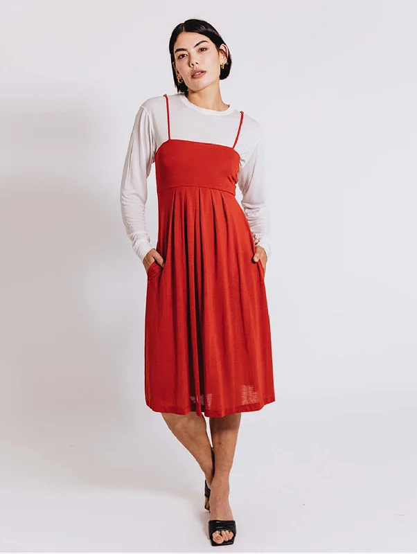 Day & Night Lenzing Vegan Dress | Indian Red