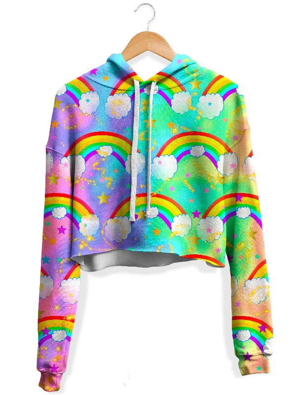 Dreaming of Rainbows Fleece Crop Hoodie