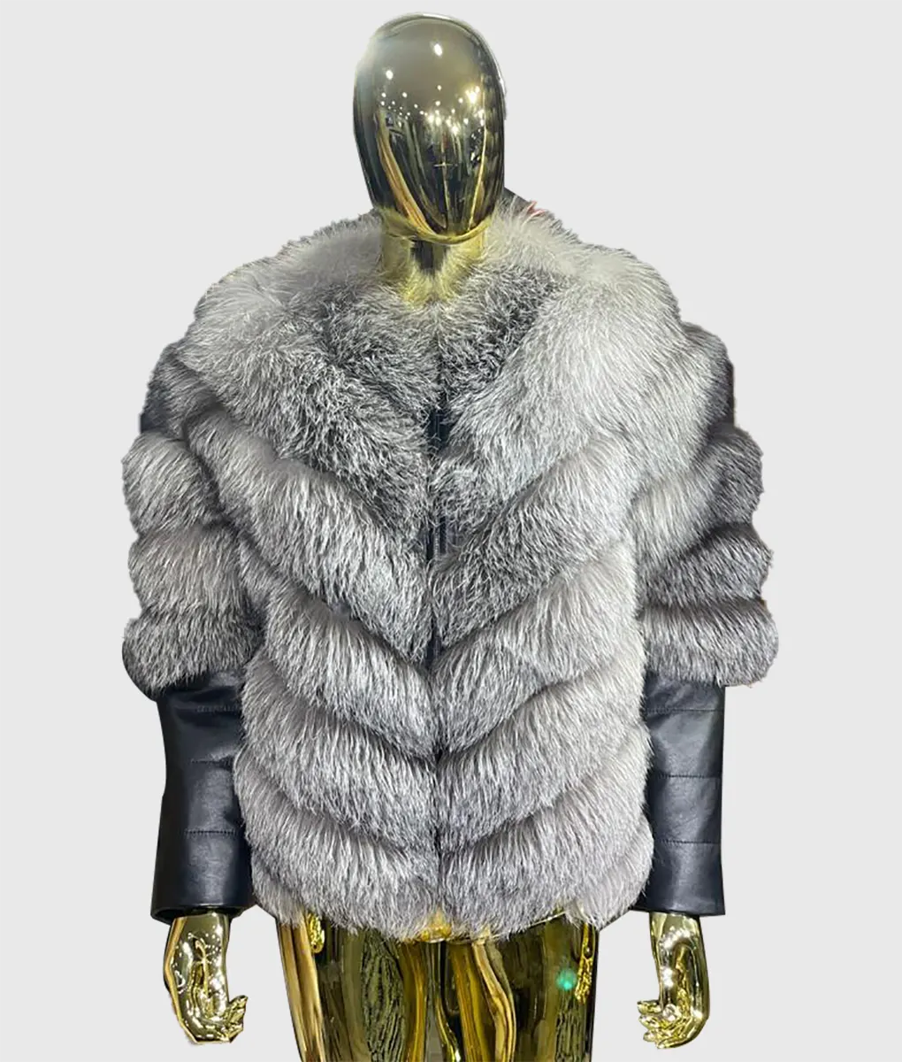 Fenny Women Silver Fox Fur Coat