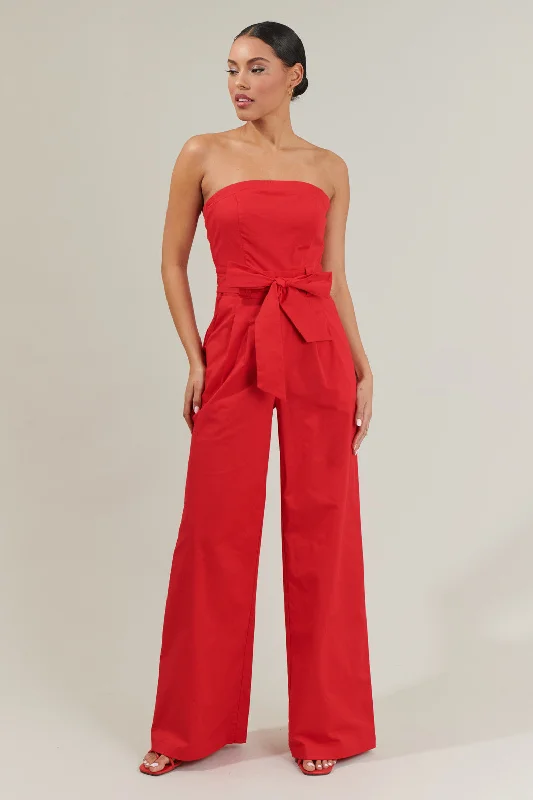 Katrin Lappel Tube Top Wide Leg Jumpsuit