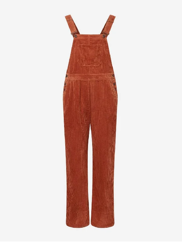 Leni Women's Organic Cotton Corduroy Dungaree | Ginger