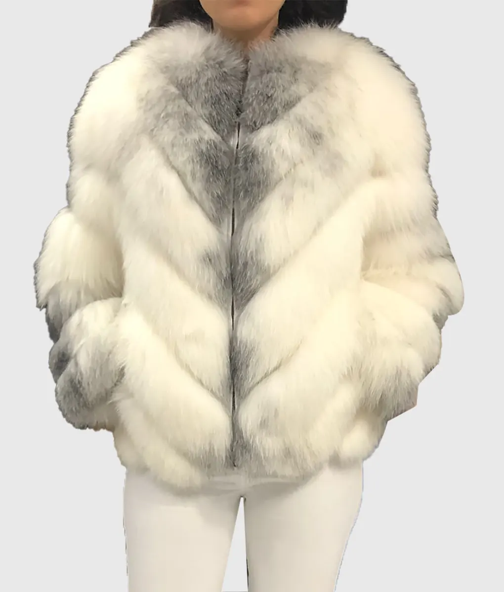 Lloyd Women White Mink Fur Jacket