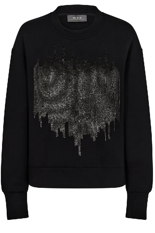 Dakota O-LS Glam Sweatshirt | Black | Sweats fra Mos Mosh