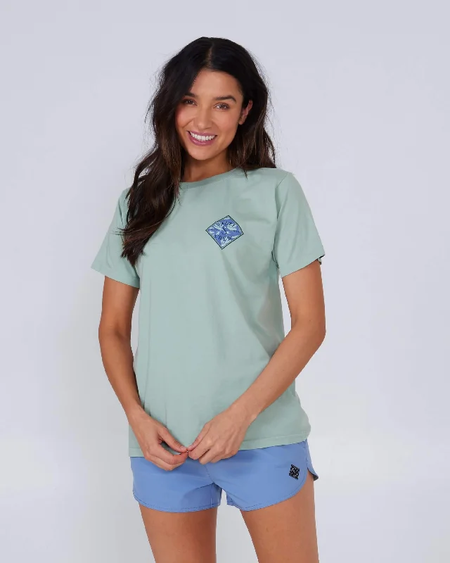 Printed Tippet Boyfriend S/S Tee - Jade