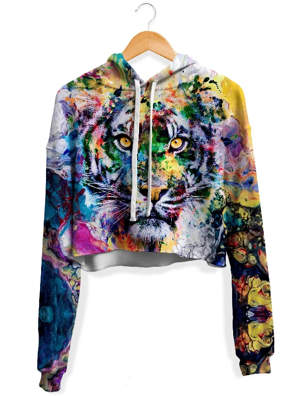 Tiger Fleece Crop Hoodie