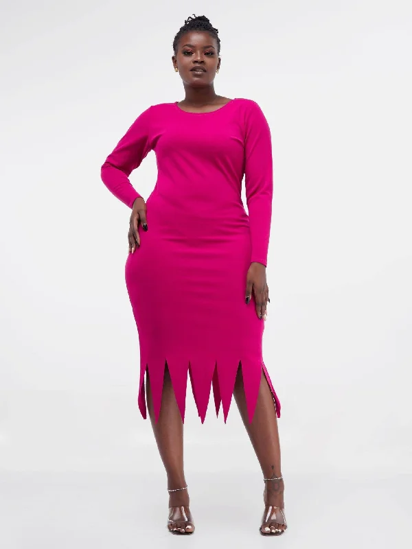 Ladies & Linen Zari Midi Dress - Pink