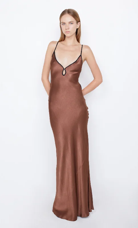 CEDAR CITY MAXI DRESS - CHOC/BLACK