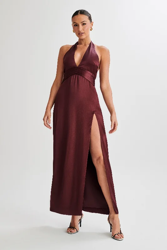 Milana Halter Maxi Dress - Plum