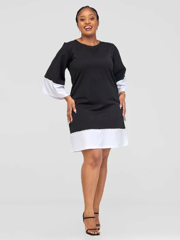 JMC Alina Shift Dress - Black / White