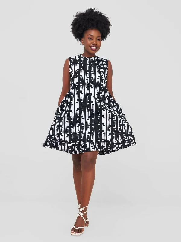 Dala Dress - Black / White