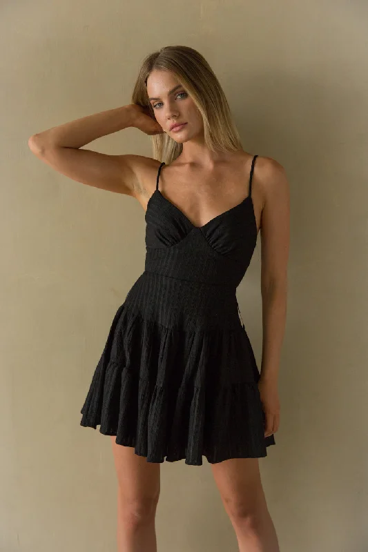 Martina Ribbed Tie Back Mini Dress