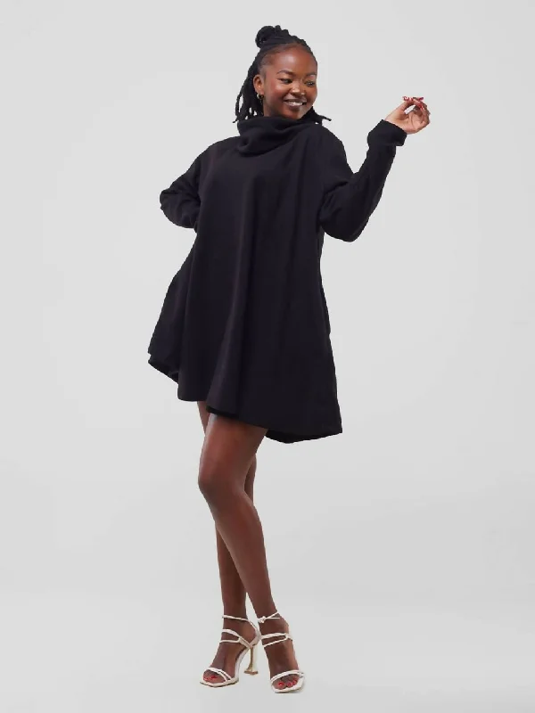 Timyt Urban Wear Poncho Dress - Black