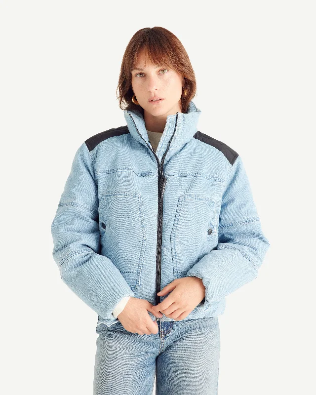 Aero WNM JOTT x DENHAM puffer-style denim down jacket