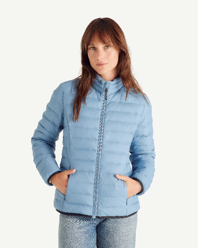 Flight WNW JOTT x DENHAM lightweight down jacket with denim details Washed blue