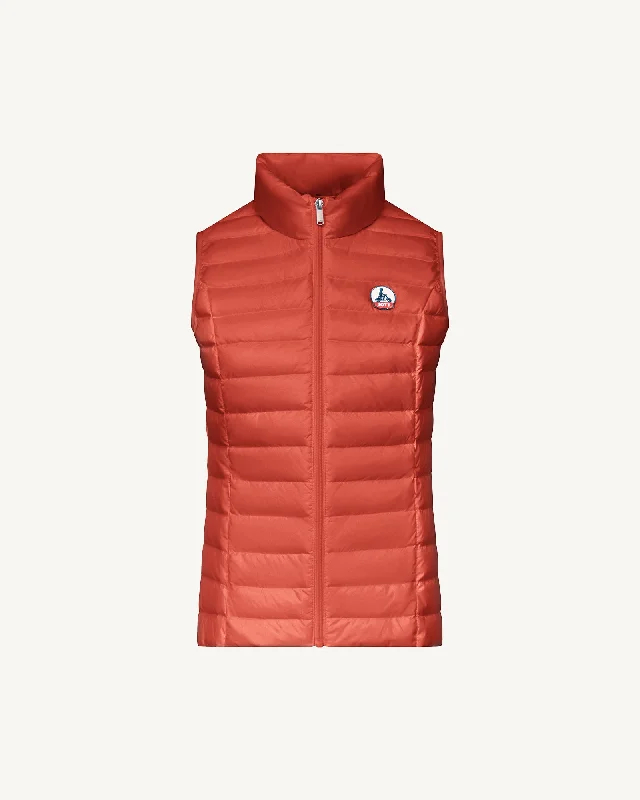 Intense rust Seda lightweight sleeveless puffer jacket