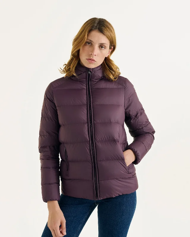 Johanna straight-cut hooded down jacket Fig