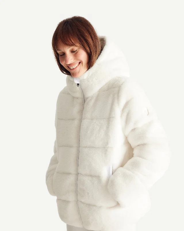 Mona faux fur down jacket White