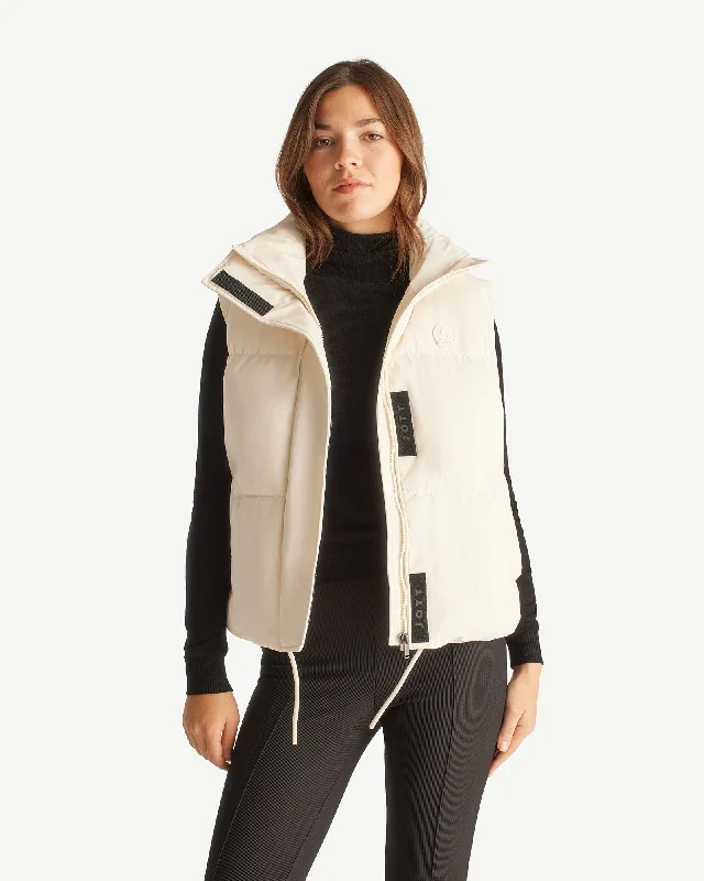 Shangai cropped puffer-style sleeveless down jacket Ivory