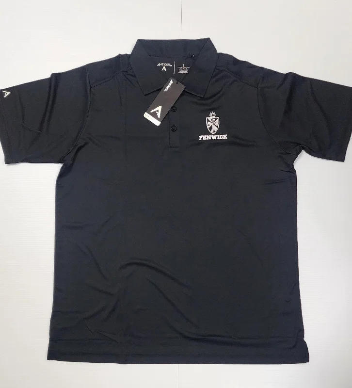 NEW* Black Embroidered Shield & Fenwick  Antigua Brand Golf Shirt