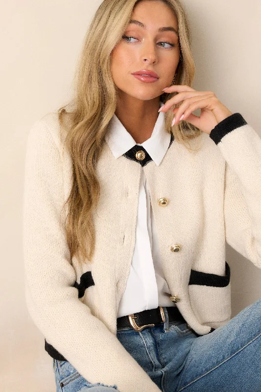 Champagne Clouds Ivory Cropped Cardigan