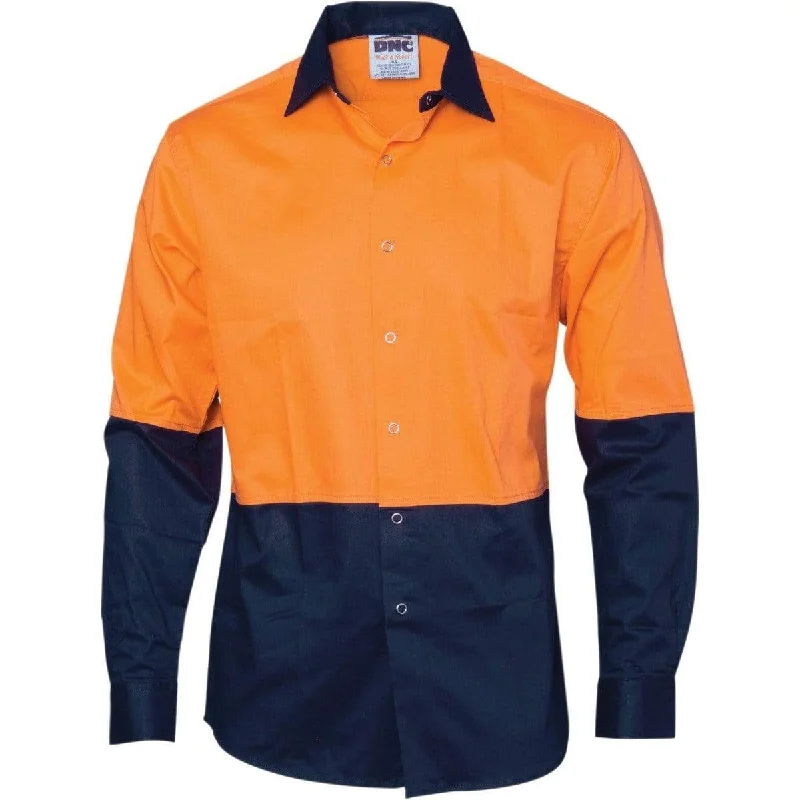 Dnc Workwear Hi-vis Cool Breeze Food Industry Long Sleeve Cotton Shirt - 3942