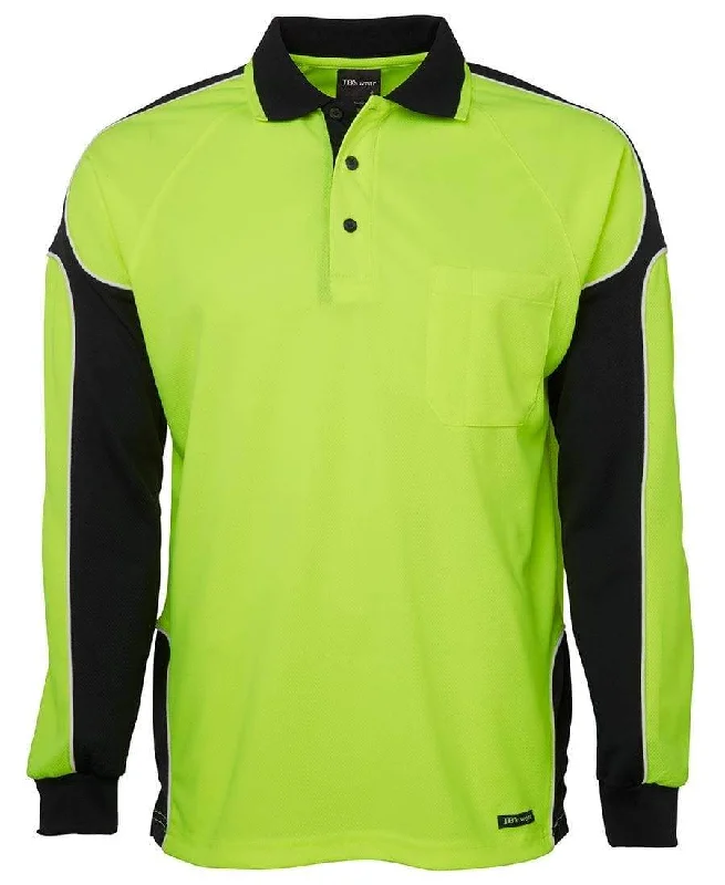 JB'S Hi-Vis Long Sleeve Arm Panel Polo 6AP4L