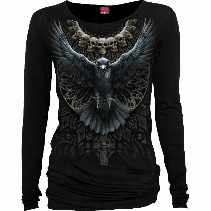 RAVEN SKULL - Baggy Top Black