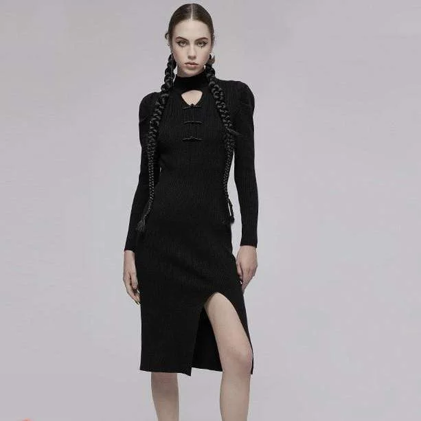 Women's Punk Puff Sleeved Furcal Dress