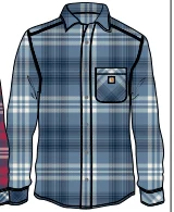 Youth Boys Long Sleeve Flannel Button Front Shirt - Coronet Blue